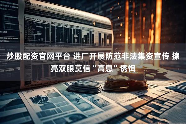 炒股配资官网平台 进厂开展防范非法集资宣传 擦亮双眼莫信“高息”诱饵