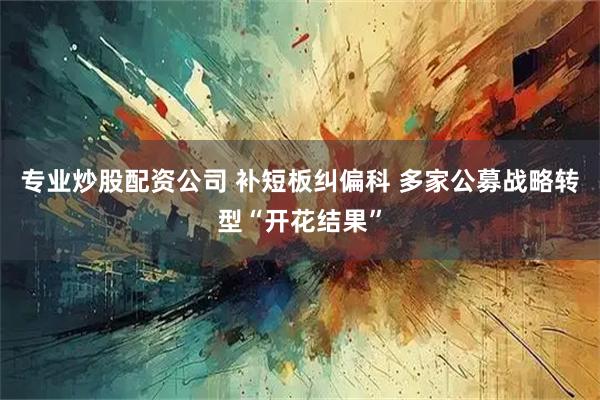 专业炒股配资公司 补短板纠偏科 多家公募战略转型“开花结果”